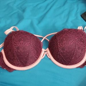 Strappy Burgundy Pink Bra